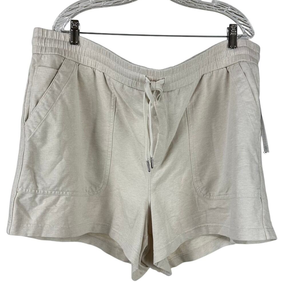 Athleta NWT Farallon Heathered Short Oat Plus Size 24 Cozy Pull-on Pockets